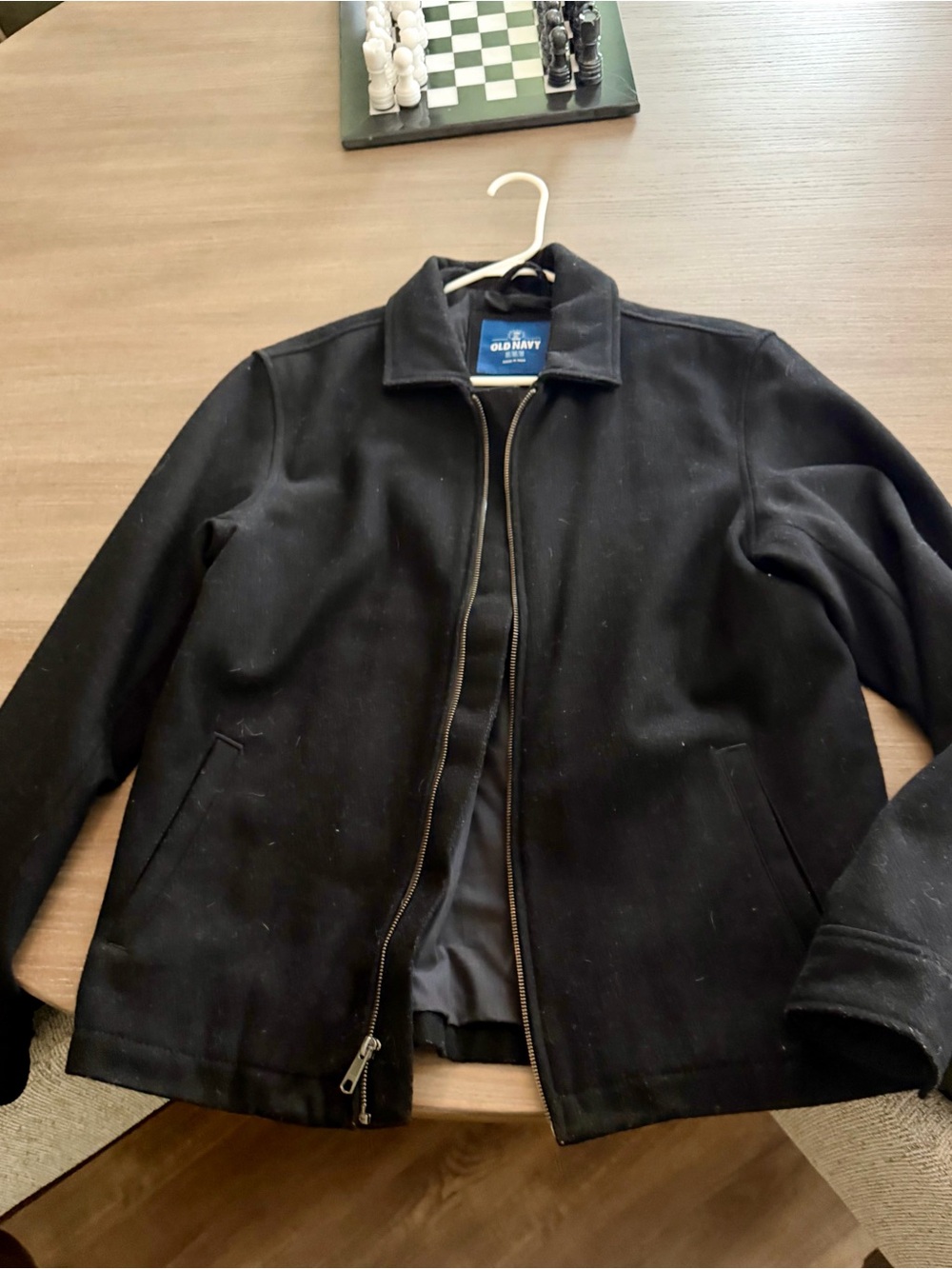 Old Navy Men’s Black Zip-Front Pea Coat